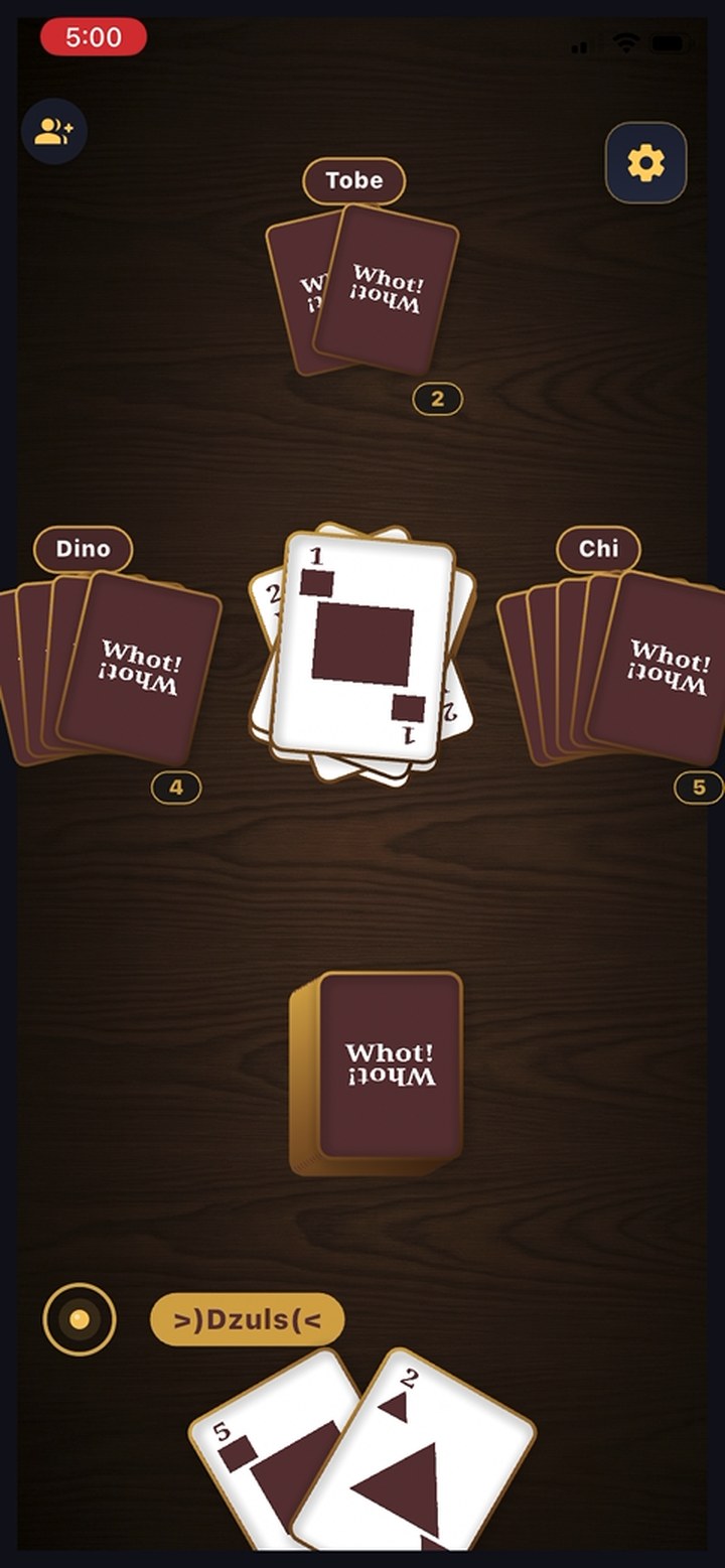 PlayWhot gameplay — a live online Whot match in progress